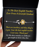 Sunflower Bracelet Funny Thank You Gift To English Teacher From Student, Pupil To Teacher, Teacher Appreciation, Bad English, Bad Grammar