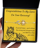 Sunflower Bracelet Recovery Congratulations Gift For Sister From Sister After Rehab, Rehabilitation Congrats Jewelry From Sis To Sis