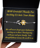 Sunflower Bracelet Thanksgiving Gift To Hostess From Guests, Thank You Present To Lady Of The House, Host Thanks Pendant Jewelry