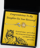 Sunflower Bracelet Recovery Congratulations Gift For Daughter From Father After Rehab, Rehabilitation Congrats Jewelry From Dad