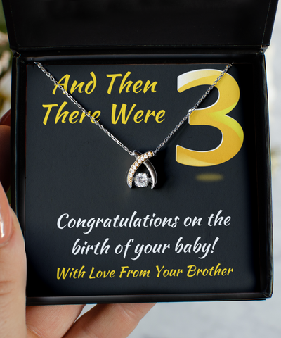 Wishbone Necklace First Baby Birth Congratulations Gift From Brother To Sister, New Mother Jewelry, New Mom From Bro, First Nephew Niece