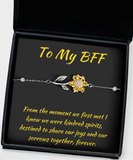 Sunflower Bracelet BFF Gift, BFF Bracelet, Best Friend Birthday Gift, Best Friend Christmas Present, BFF To BFF, Friendship Pendant