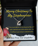 Wishbone Necklace Christmas Gift To Stepdaughter From Stepfather, Stepdaughter Xmas Present, Stepfather To Stepdaughter Xmas Pendant Jewelry