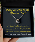 Wishbone Necklace Happy Birthday To Sister-In-Law Gift, SIL Gift, Awesome Sister In Law, Sister-In-Law Birthday, SIL Pendant Jewelry
