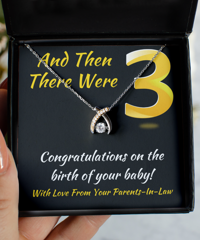 Wishbone Necklace First Baby Birth Congratulations Gift From Parents-In-Law To Daughter-In-Law, New Mother Jewelry, New Mom First Grandchild