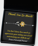 Sunflower Bracelet Thank You Gift For Playgroup Leader, Child Care Supervisor Appreciation Present, Play Group Principal Jewelry