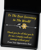 Sunflower Bracelet Gift To Secretary From Boss, Secretary Appreciation Gift, PA Thank You Present, Executive Assistant, Personal Assistant