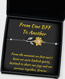 Sunflower Bracelet BFF Gift, BFF Bracelet, Best Friend Birthday Gift, Best Friend Christmas Present, Friendship Pendant, BFF To BFF