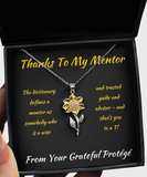 Sunflower Necklace Mentor Gift For Women From Protégé, Mentor Appreciation, Thank You Mentor From Student, Mentor Necklace, Gift For Mentor