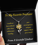Sunflower Necklace Professor Appreciation Gift From Student, Tenured Professor Gift, Gift For Professor, Student Thank You Gift To Prof