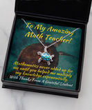 Blue Fire Opal Turtle Math Teacher Gift, Thank You, Mathematics Tutor Present, Maths Schoolteacher, Arithmetic Educator Thanks