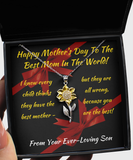 Sunflower Necklace Mothers Day Gift, Mother's Day Gift, Mother Gift From Son, World's Best Mom, To My Mother From Son, Mother Son Gift Ideas