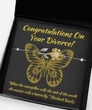 Sunflower Bracelet Congratulations On Your Divorce Gift, Congrats On Separation, Divorcée Jewelry Present, Richard Back Butterfly Quote