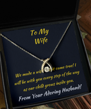 Wishbone Necklace Pregnancy Gift From Husband To Wife, Pregnancy Necklace, Carrying Our Child Present, Expectant Mom, Expecting Mother