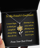 Sunflower Necklace Gift To Confidante From Best Friend, Thank You Present, Friendship Appreciation Gift