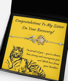 Sunflower Bracelet Recovery Congratulations Gift For Sister From Brother After Rehab, Rehabilitation Congrats Jewelry From Bro To Sis