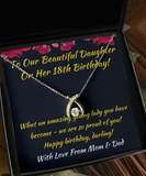 Wishbone Necklace 18th Birthday Present From Parents To Daughter, Eighteenth Birthday Pendant Present, Happy Birthday Jewelry For Girls