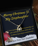 Wishbone Necklace Christmas Gift To Stepdaughter From Stepfather, Stepdaughter Xmas Present, Stepfather To Stepdaughter Xmas Pendant Jewelry