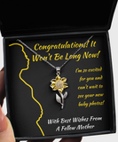 Sunflower Necklace Maternity Leave Gift For Co-Worker, Coworker Congratulations, Leaving To Have A Baby Congrats, Won't Be Long Now