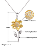Sunflower Necklace Retirement Gift For Women, Excellent Retiring Employee Wishes, Retirement Jewelry Sterling Silver Pendant For Her
