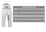 Calavera Fresh Look Design #2 Capri Leggings (Red Freedom Rose) - FREE SHIPPING
